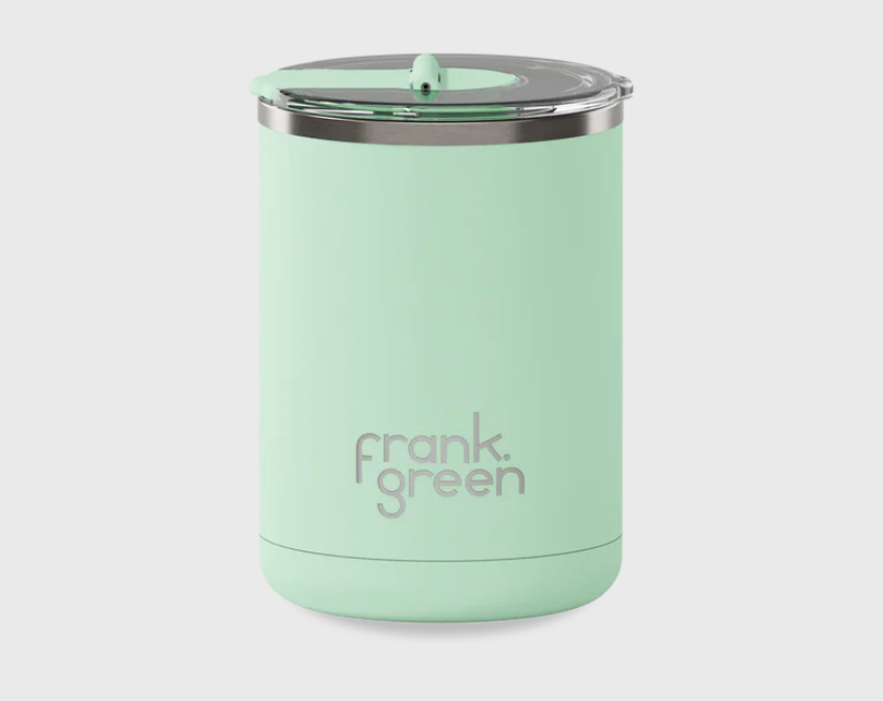 Frank Green Ceramic Reusable Cup  Hinged Lid 355ml - Peppermint