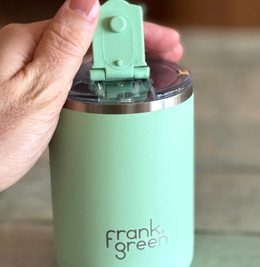 Frank Green Ceramic Reusable Cup  Hinged Lid 355ml - Peppermint