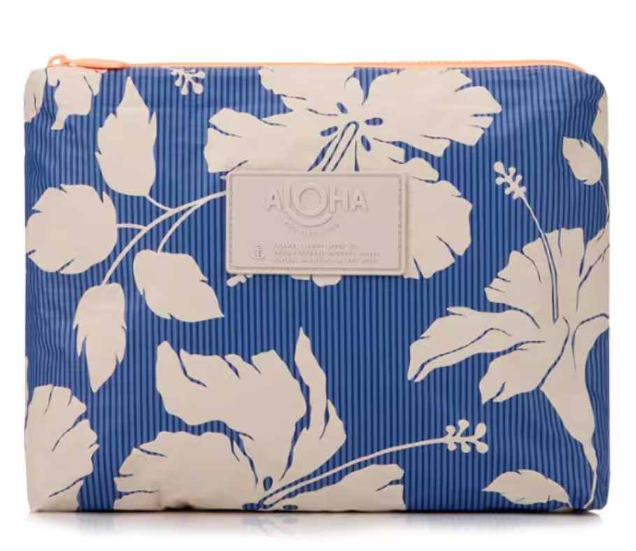Aloha Collection Salina Tiny Stripe Mid Pouch - Navy