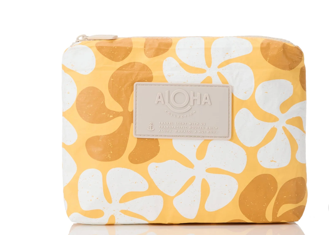 Aloha Collection Funky Plumeria Small Pouch -Honey