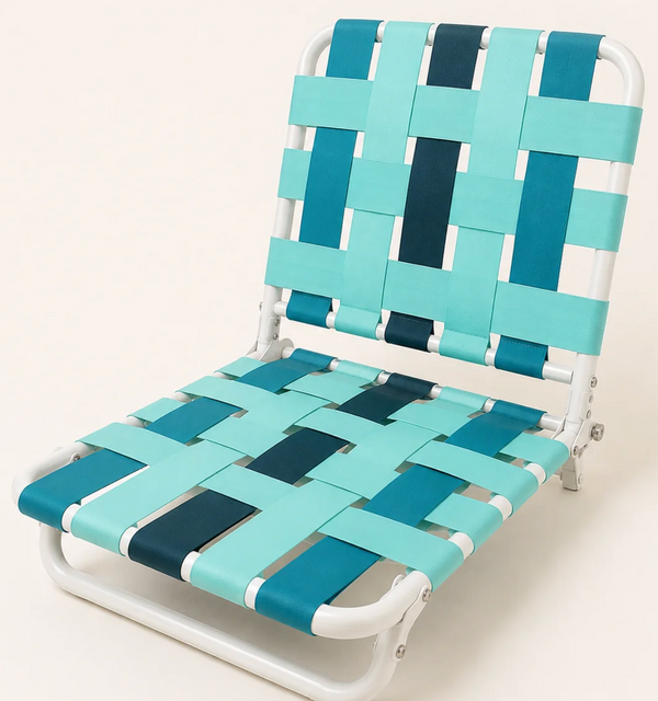 Salty Shadows Recline Beach Chair - Dusty Turquoise