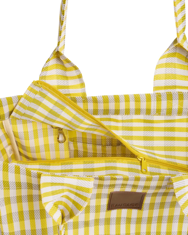 Eau Bags Grand Tote - Jaune Plaid