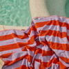 Hommey Beach Towel- Grapefruit Stripes