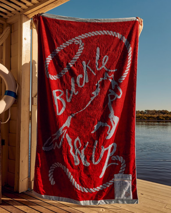 The Somewhere Co. Premium Cotton Beach Towel - Buckle Up