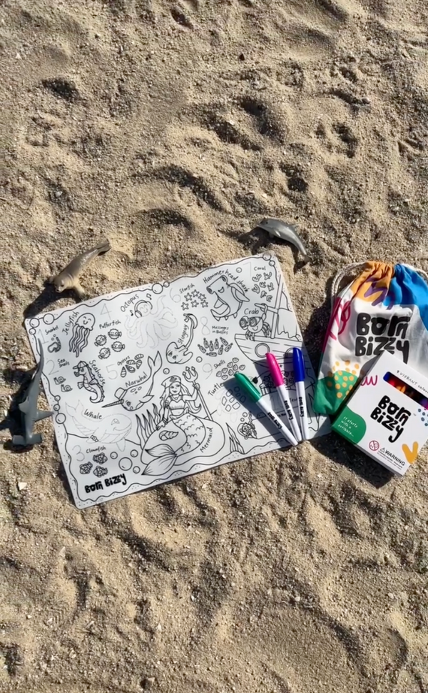 Born Bizzy Reusable Colouring Mat - Under the Sea