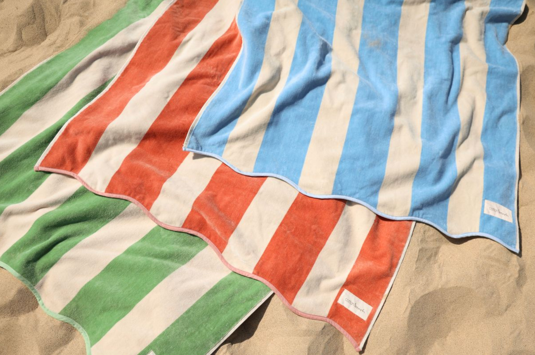 Cotton Beach Biarritz Beach Towel Scalloped Edge -Periwinkle Stripe