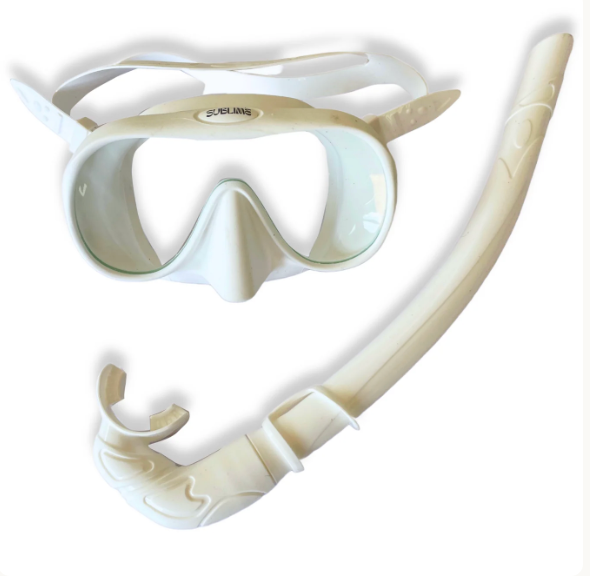 Sublime Supplies Deluxe Silicone Snorkel Set  - White