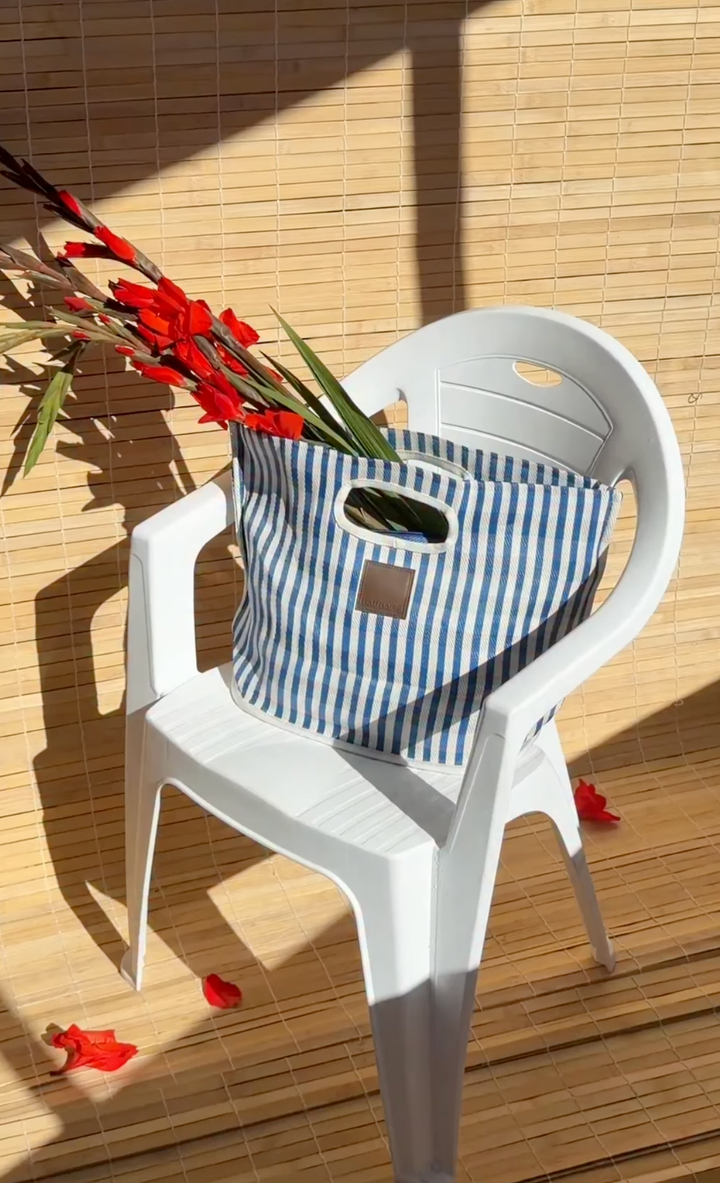Eau Bags Midi Bucket - Bleu Plaid