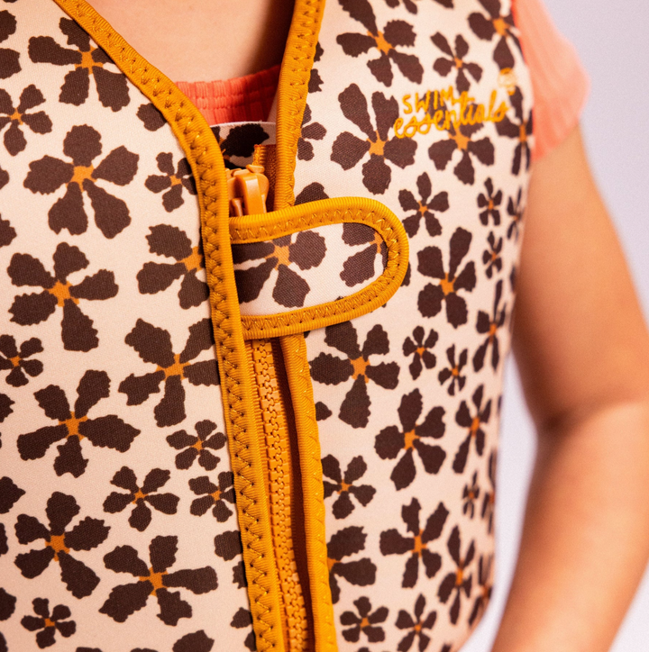 Swim Essentials Swim Vest-  Orange Wild Flower 2-3
