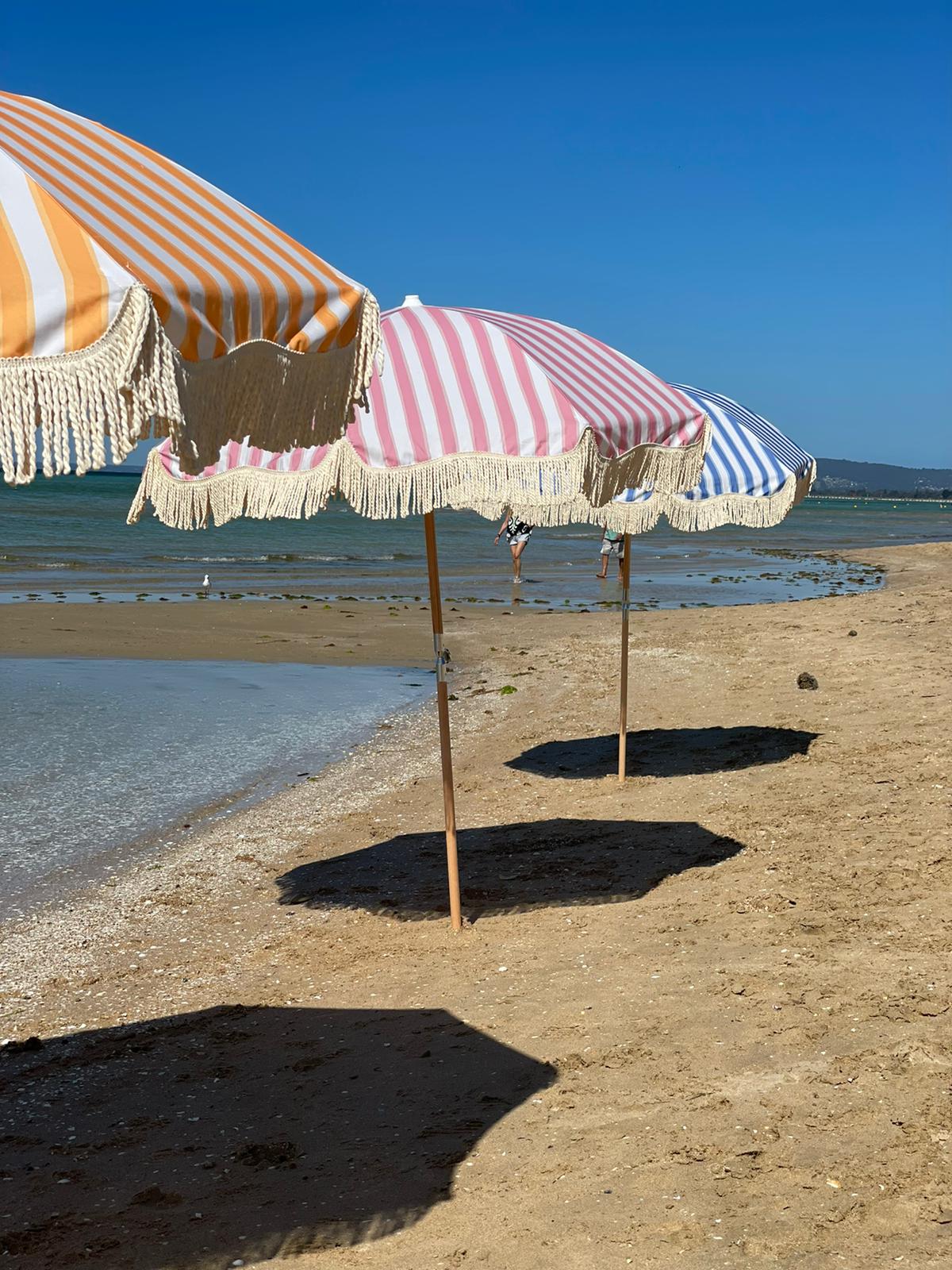 Back Beach Lane  Premium Beach Umbrella - Gunnamatta Gold