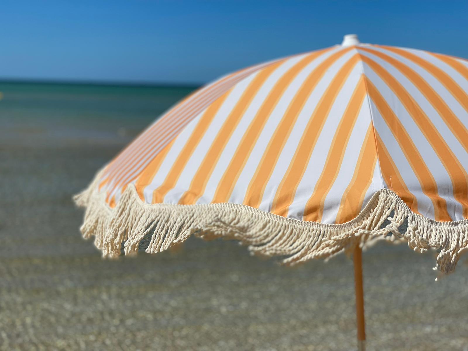 Back Beach Lane  Premium Beach Umbrella - Gunnamatta Gold