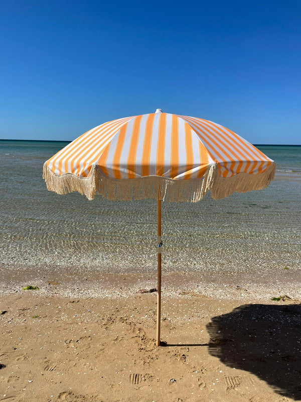 Back Beach Lane  Premium Beach Umbrella - Gunnamatta Gold