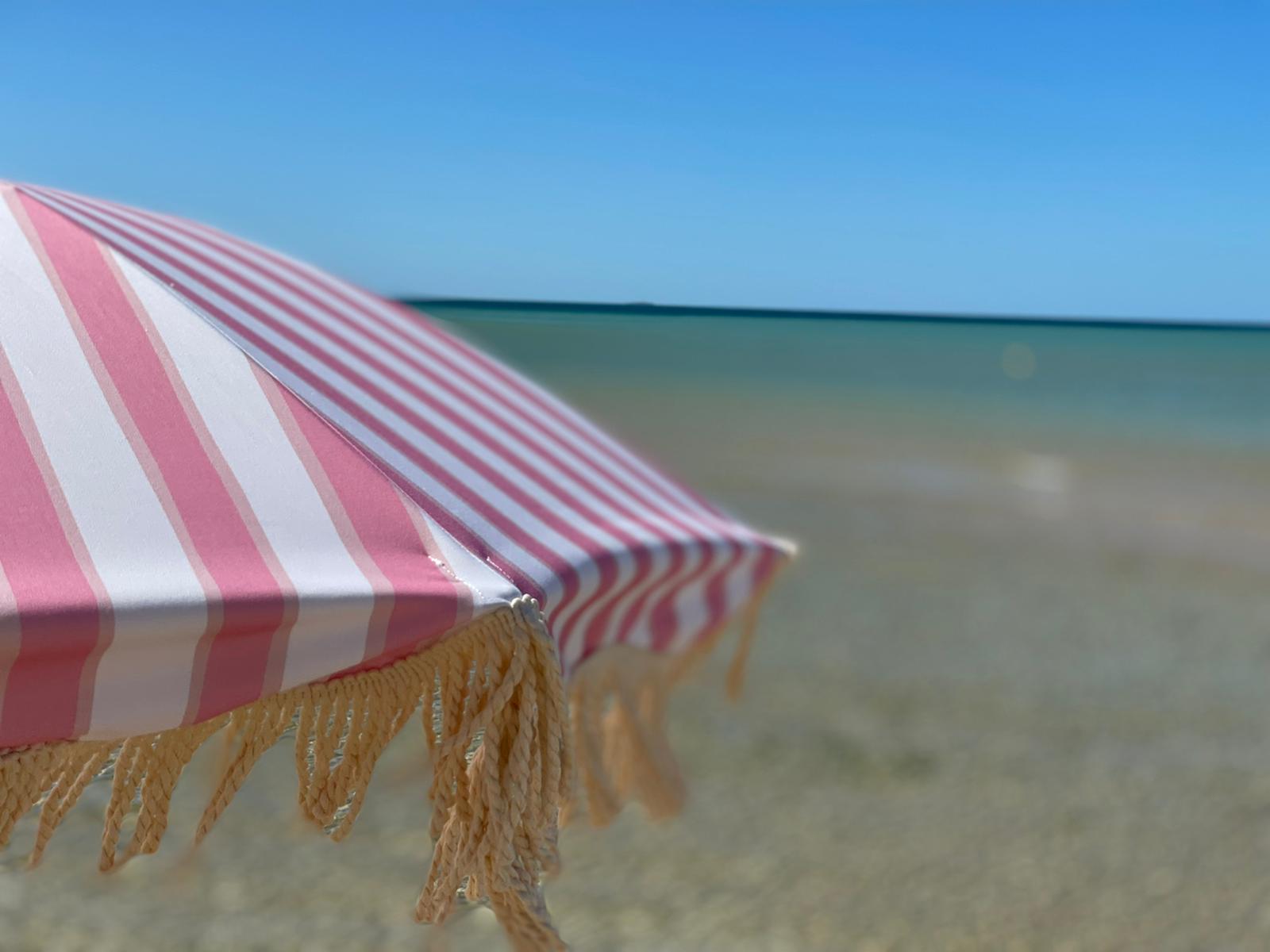 Back Beach Lane  Premium Beach Umbrella - Diamond Bay Pink