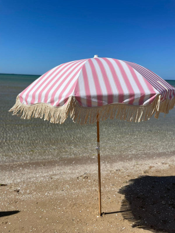 Back Beach Lane  Premium Beach Umbrella - Diamond Bay Pink