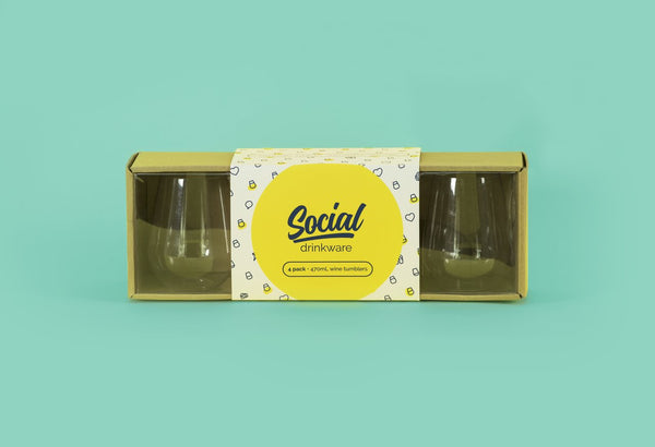 Social Beach Glasses | set of 4 | 470ml - Boatshed 7 The Original Beach Co.