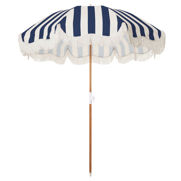 Business & Pleasure - Holiday Beach Umbrella - Navy Stripe - Boatshed 7 The Original Beach Co.