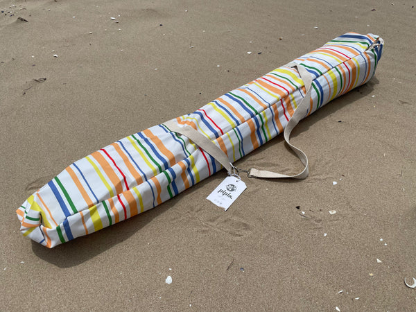Pipi's of Rye - Premium Beach Umbrella- Retro Coastal Stripes Original