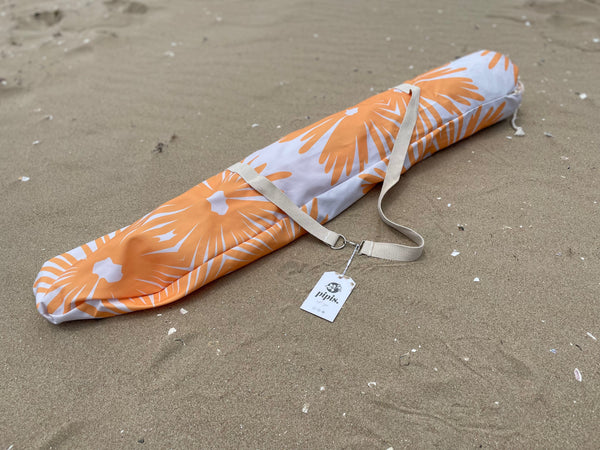 Pipi's of Rye -Premium Beach Umbrella -Coastal Floral Marigold