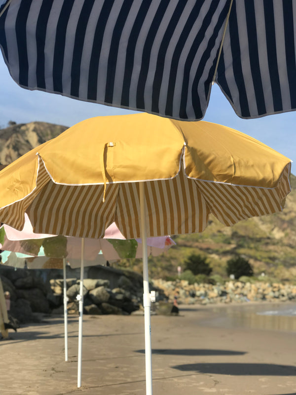Business & Pleasure Family Beach Umbrella - Gold Strip