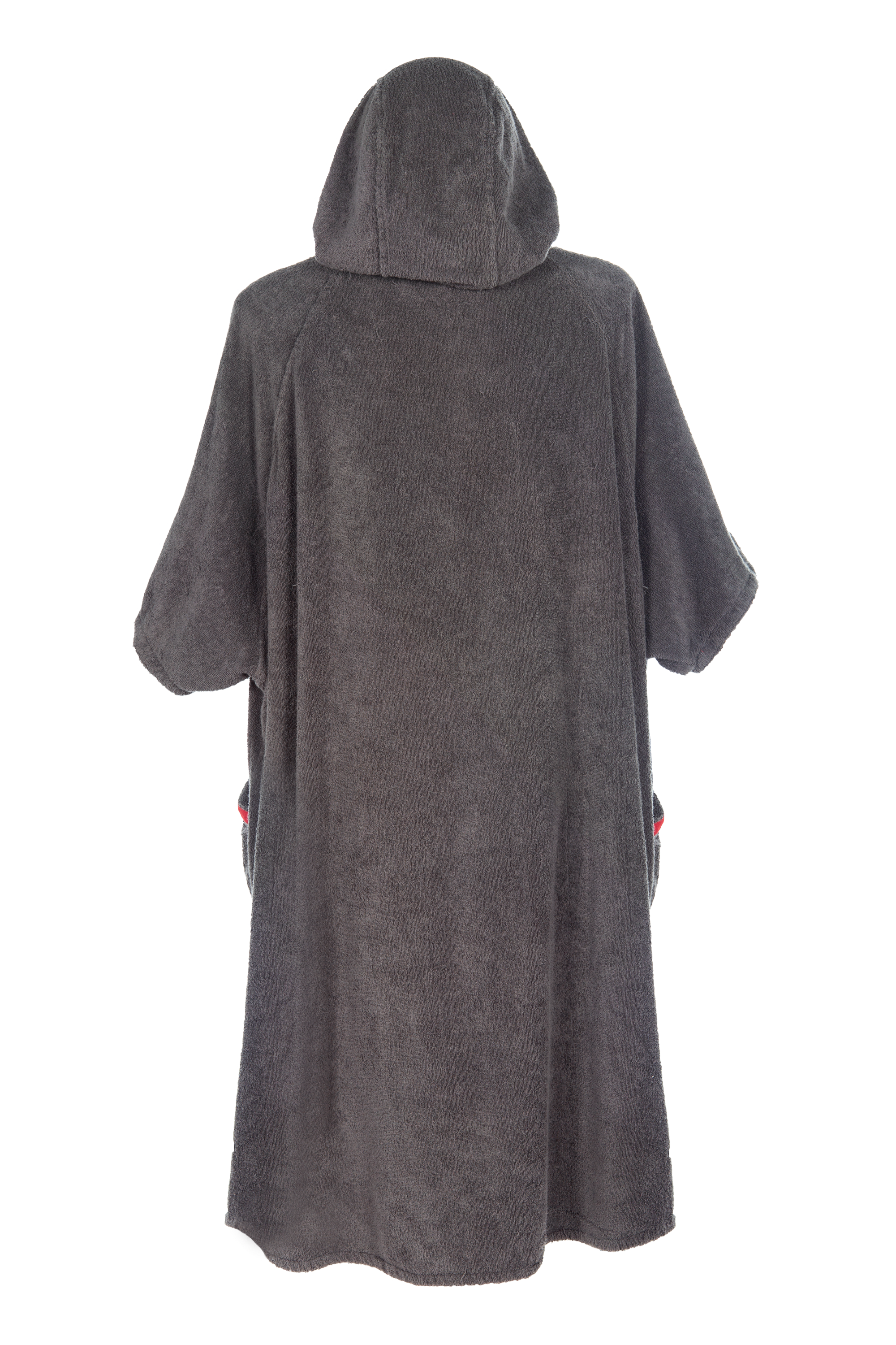 Red Paddle Towelling Beach Change Robe- Grey