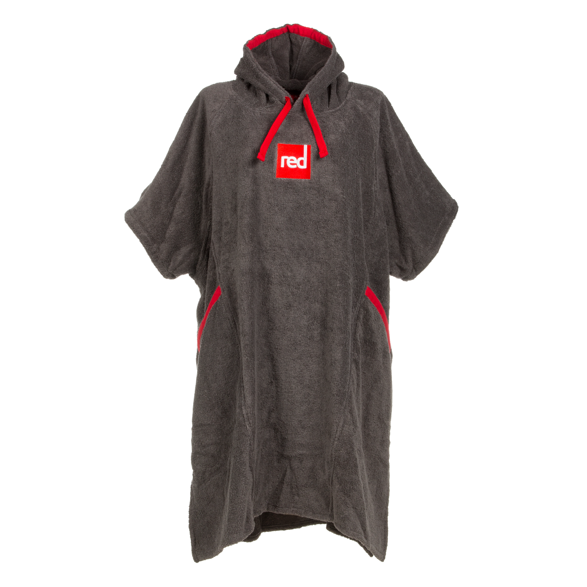 Red Paddle Towelling Beach Change Robe- Grey