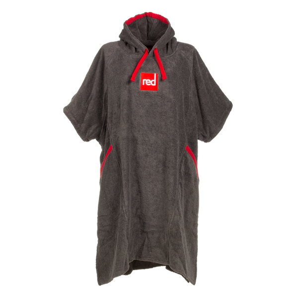 Red Paddle Towelling Beach Change Robe- Grey