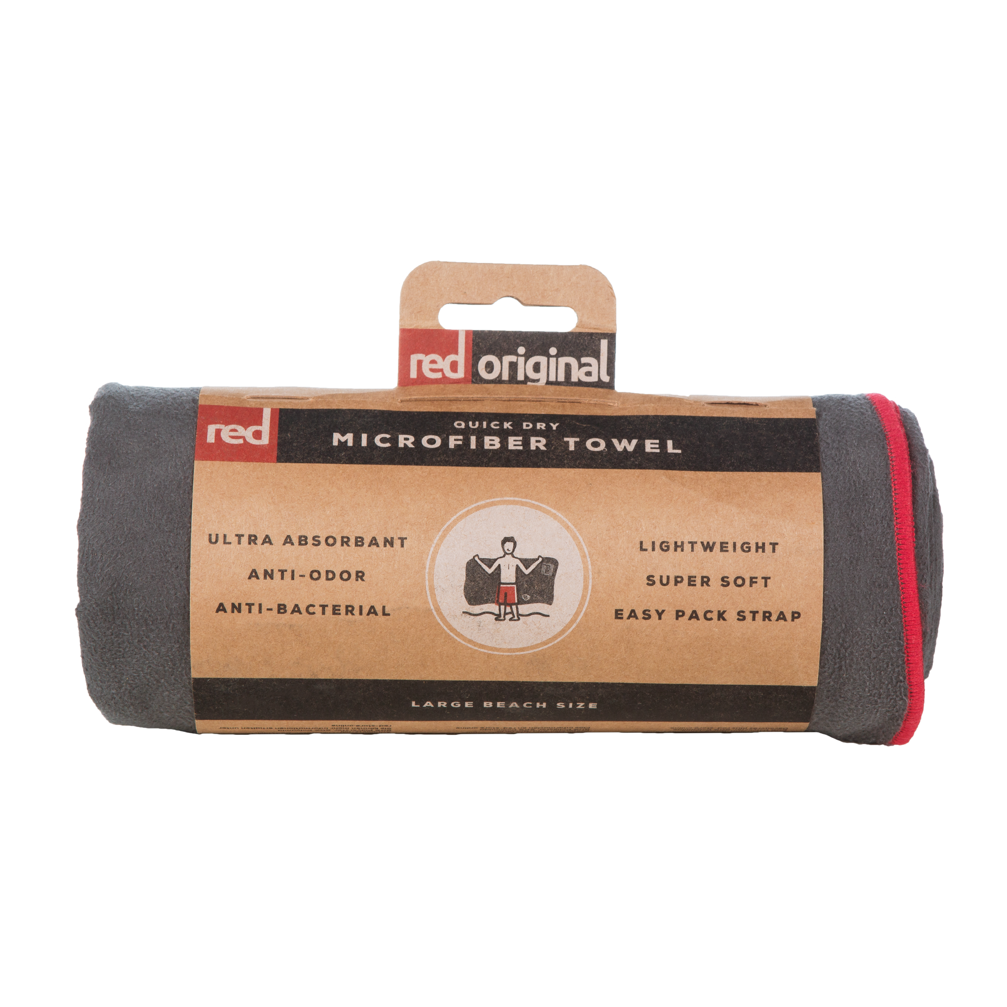 Red Paddle Microfibre Beach Towel - Earthy Grey