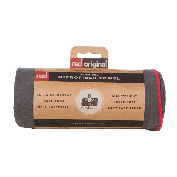 Red Paddle Microfibre Beach Towel - Earthy Grey