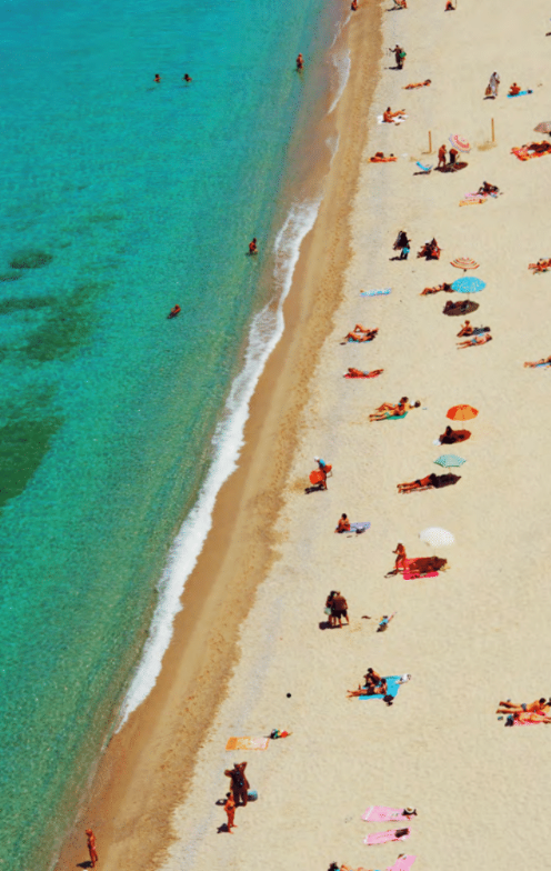 Back Beach Lane Premium Beach Umbrella- Portsea Blue