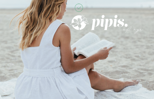 Pipi's of Rye -Premium Beach Umbrella -Coastal Floral Marigold