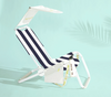 SunFiow Premium Beach Chair Bundle- Deep Blue Stripe