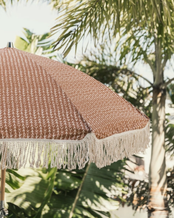 Sugar Beach Co.Tassel Beach Umbrella - Tan