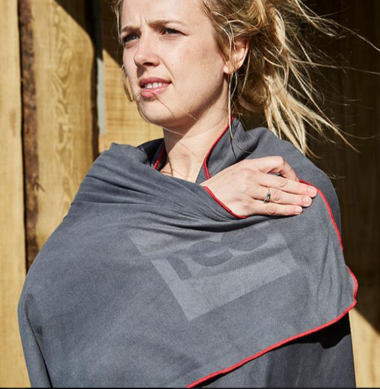 Red Paddle Microfibre Beach Towel - Earthy Grey