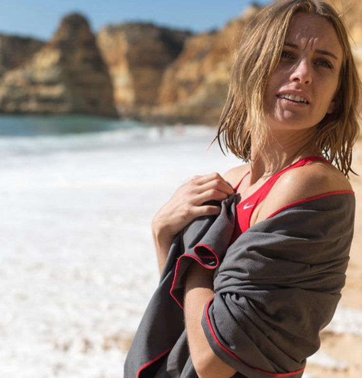 Red Paddle Microfibre Beach Towel - Earthy Grey