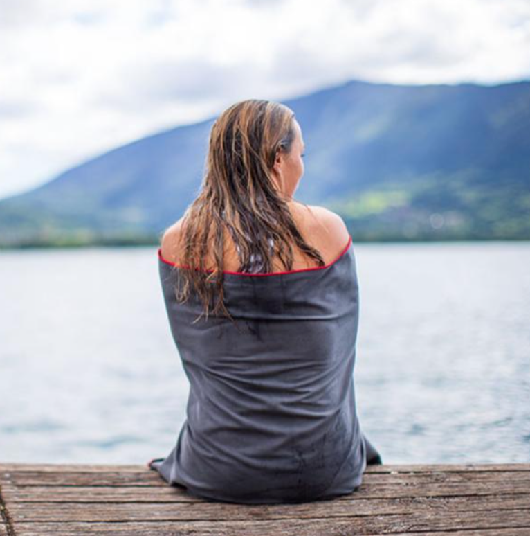 Red Paddle Microfibre Beach Towel - Earthy Grey