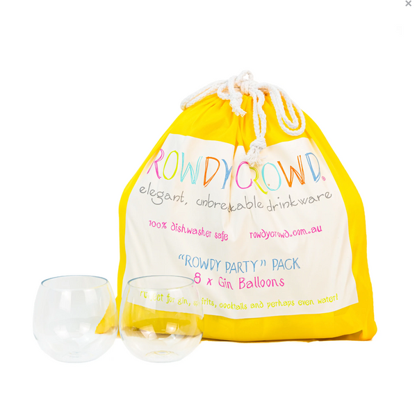 Rowdy Crowd Beach Glasses - Gin Balloon 8 pack