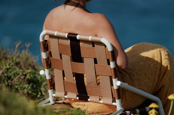 Salty Shadows Recline Beach Chair- Dark Mocha