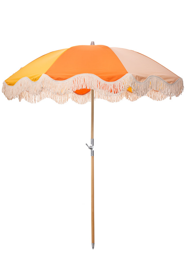 Beach Life CrescentHead Beach Umbrella - Orange Yellow Quad