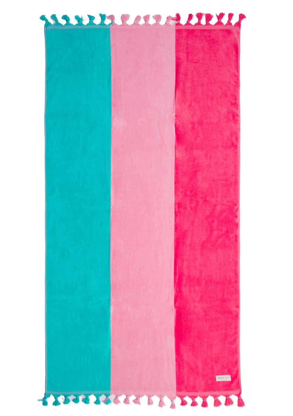 Beach Life Crescent Head Premium Towel- Pink & Blue