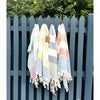 Binalong Beach & Co Beach Towel - Coningham Beach Yellow Stripe
